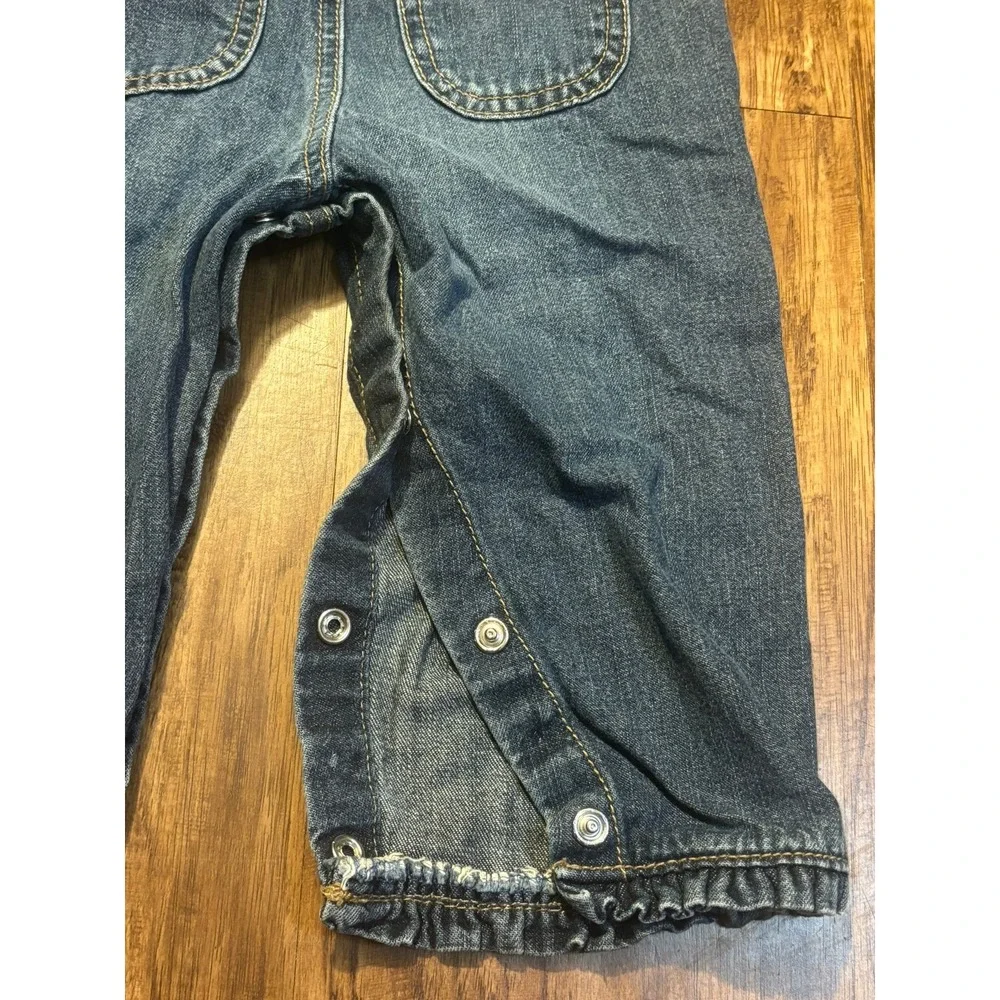 OSHKOSH B'gosh y2k baby girls denim overalls 2010 embroidered heart sz‎ 12mo